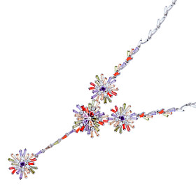 Fashionable Alloy Plating 23K Gold With Cubic Zirconia Women's Necklace(More Colors)
