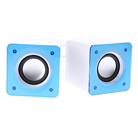 X300 Mini Super Bass Blue Wired USB Desktop Speaker with Mic