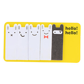 Lovely Rabbit Style Sticky Notes (5-Pack)