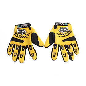 FOX Yellow Black Nylon Comfortable Full-finger Gloves for Cycling