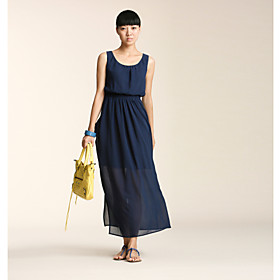 AMII Elastic Sleeveless Chiffon High Waist Dress(More Colors)