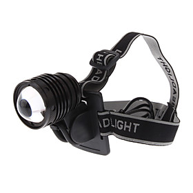 Focus Adjustable Zoom 3-Mode Cree XM-L T6 LED Headlamp Set (10w, 1200LM, AC Charger   Battery Pack)