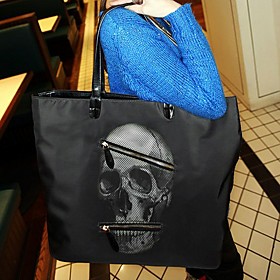 BLACK CAT Fashion Skull Pattern Tote Bag
