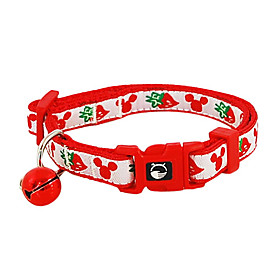 Strawberry Pattern Insert Button Collar with Little Bell for Dogs (Assorted Color)