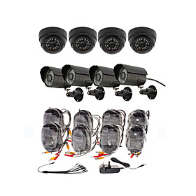 Day/Night Security Camera 8 Pack(4 Waterproof Outdoor Cameras   4 Indoor Cameras)