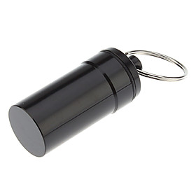 Portable Aluminum Medicine Bottle Pill Box Keychain (Random Color)
