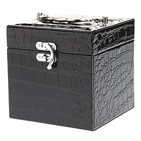 Elegant Black PU Leather Jewelry Storage Box