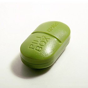 Cute 6-Compartment Oval Pill Box(Green)