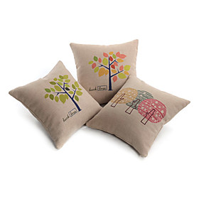 Set of 3 Modern Lucky Tree Decorative Pillow Cover