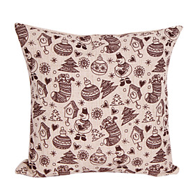 Christmas Pattern Cotton/Linen Decorative Pillow Cover