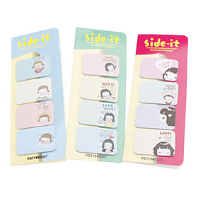 Lovely Girl Pattern Removable Adhesive Paper (20 sheets x 4 designs, Random Color)