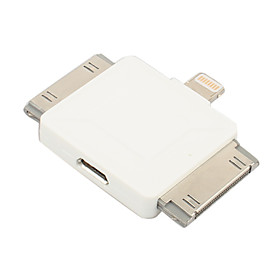 3 in 1 Micro USB Female to 8 Pin Lightning, Apple 30 Pin and Galaxy Tab Sync and Charge Adapter