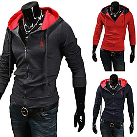 Men'S Cheap Pure Color Cotton Leisure Zipper Coat(Assorted Colors And Sizes)