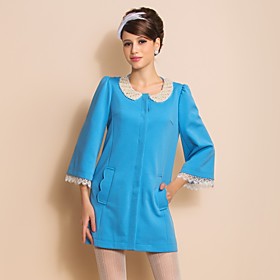 TS Beads Collar Puff Sleeve Dolly Coat