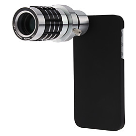 Detachable 12X Telephoto Lens Set with Back Case for iPhone 5