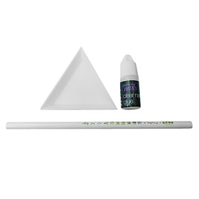 3PCS Nail Art Drill Kit(1 Drill Tool 1 Plate 1 Glue)
