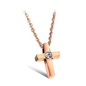 Stylish Stainless Steel Plating Rose Gold Women's Necklace