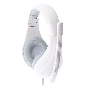 LPS-1520 Deep Bass Comfortable Design White Wired Stereo Music Headphone with Mic