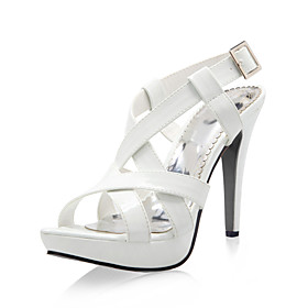 Leatherette High Heel Sandals With Criss-cross Straps And Buckle (More Colors)