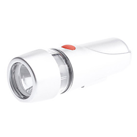 Silver ABS Rubber Waterproof/1 Watt High-power LED/2 Flashing Mode Bicycle Front Light with 4 AAA Ba