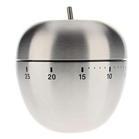 Apple Shaped Stainless Steel 60-Minute Kitchen Cooking Mechanical Timer