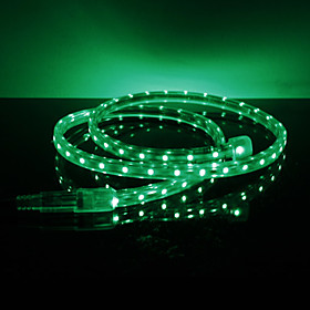 Waterproof 3.5W/M 3528 SMD Green Light LED Strip Lamp (220V, Length Selectable)