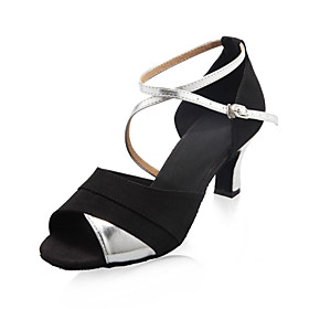 Ballroom Practice Dance Shoes Satin Upper Latin Dance Shoes for Women More Colors