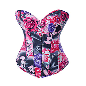 Fashion Satin Front Busk Closure Strapless Corsets Shapewear plus size,  plus size fashion plus size appare 