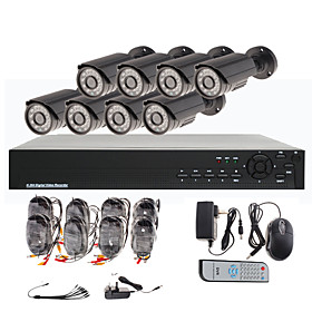 16 Channel H.264 Standalone DVR with 8 Waterproof Outdoor Sony CCD Camera
