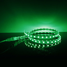 Waterproof 10W/M 5050 SMD Green Light LED Strip Lamp (220V, Length Selectable)