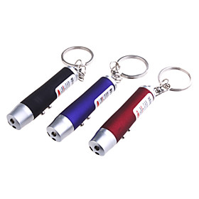 10-Pack Red Laser White Light UV Light LED Flashlight Keychain (3xLR44, Random Color)