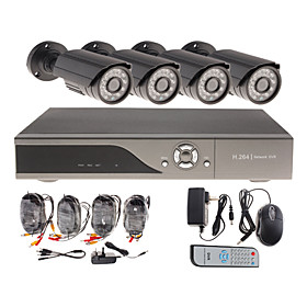 8 Channel H.264 Standalone DVR with 4 Waterproof Outdoor Sony CCD Camera