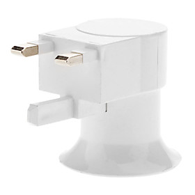 UK Plug to E27 LED Bulbs Socket Adapter with Switch