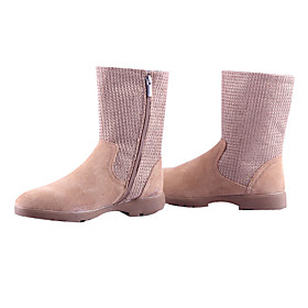 Men's Real Leather Zipper Mid-Calf Winter Boots