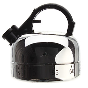 Kettle Shaped Stainless Steel 60-Minute Kitchen Cooking Mechanical Timer
