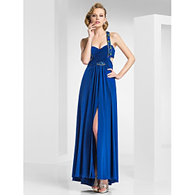 A-line Straps Ankle-length Knitwear Evening Dress