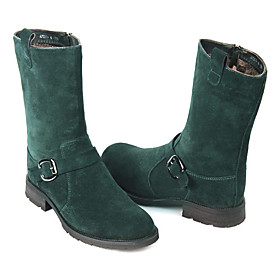 Men's Real Leather Leisure Knee High Winter Boots with Buckle