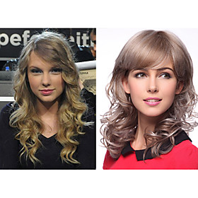 100% Human Hair Capless Medium Curly Hair Wigs