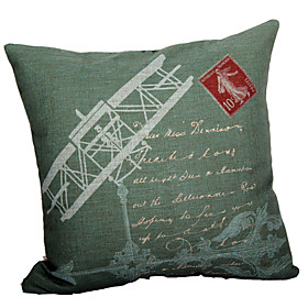 Retro Airplane Cotton/Linen Decorative Pillow Cover