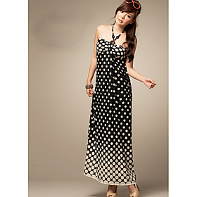 Lker Black Polka Dot gradient Beach Dress