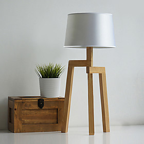 Tripod Industrial Style Wood Loft T-6052 Table Lamp