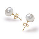 14k Or Blanc 7,5-8mm Aaa Perle D'eau Douce (dszz050)