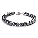 Noir 6.5-7 Mm Aa Bracelet De Perles D'eau Douce (dszz078)
