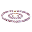 Lavande Bijoux De Perles De Culture D'eau Douce Set, 7 - 8 Mm Aaaa (dszz107)