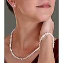 14k Blanc 6.5 - 7mm Aaa Perle D'eau Douce De Trois Pi�ces (18 / 7 In) (dszz094)