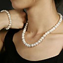 8.5 - 9 Mm Aa Blanc Perle D'eau Douce 3 Pi�ces Avec De L'argent Perle