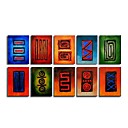 10-pc Main Peinture Abstraite Le Tempo Des Signes Tendu Pr�t � Accrocher (szh268)