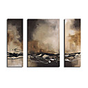 3-pc Handemade Tabac R�sum� Maitland La Peinture Et Au Chocolat Tendu Pr�t � Accrocher (szh371)