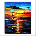 La Main Peinture � L'huile Sur Toile Tendue Avec Bar - Soleil 24 
