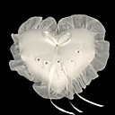 Mini Coraz�n Blanco Satinado Anillo De Boda Portador Almohada R0169 (hsx541)